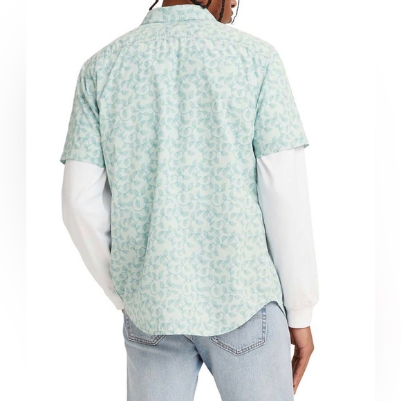 NWT-Levi's | Starlight Blue Swirly Florals Pocket Short-Sleeve Button-Up - Men - Picture 2 of 8